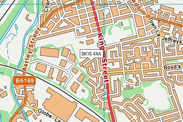 SK16 4XA map - OS VectorMap District (Ordnance Survey)