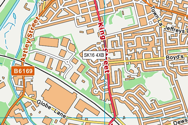 SK16 4XB map - OS VectorMap District (Ordnance Survey)