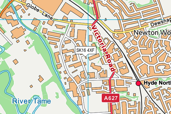 SK16 4XF map - OS VectorMap District (Ordnance Survey)