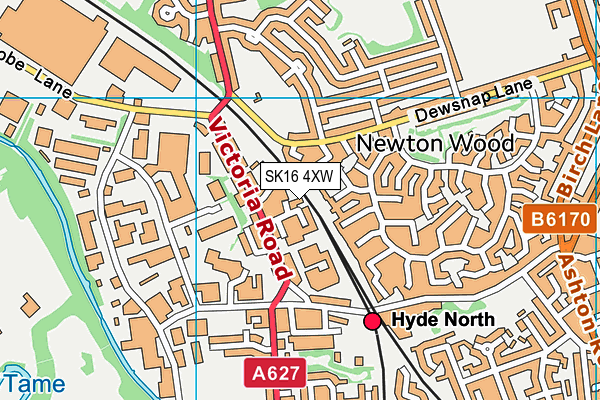 SK16 4XW map - OS VectorMap District (Ordnance Survey) SK16 4XW map - OS VectorMap District (Ordnance Survey)