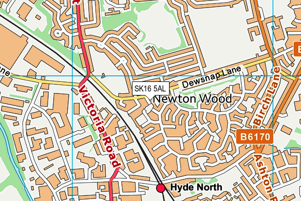 SK16 5AL map - OS VectorMap District (Ordnance Survey)