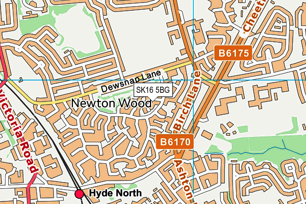 SK16 5BG map - OS VectorMap District (Ordnance Survey)