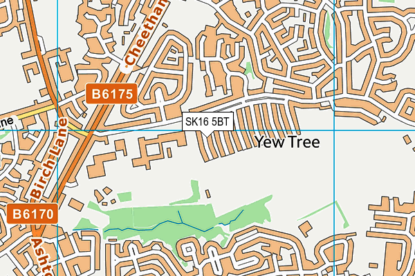 SK16 5BT map - OS VectorMap District (Ordnance Survey)