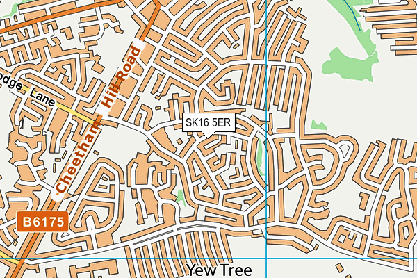 SK16 5ER map - OS VectorMap District (Ordnance Survey)
