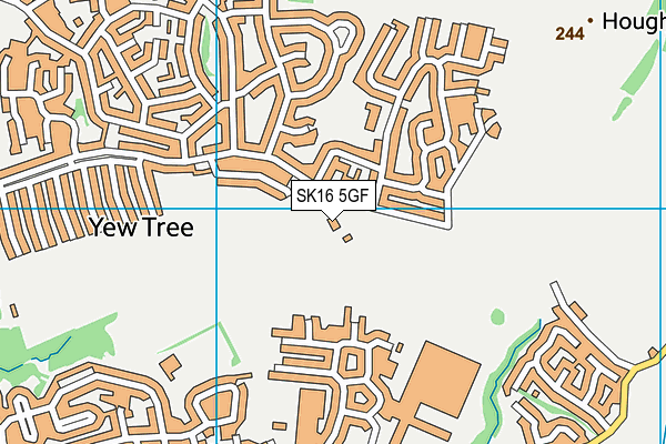 SK16 5GF map - OS VectorMap District (Ordnance Survey)