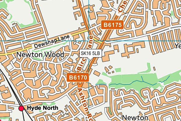 SK16 5LB map - OS VectorMap District (Ordnance Survey)