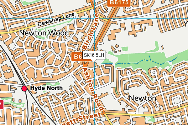 SK16 5LH map - OS VectorMap District (Ordnance Survey)