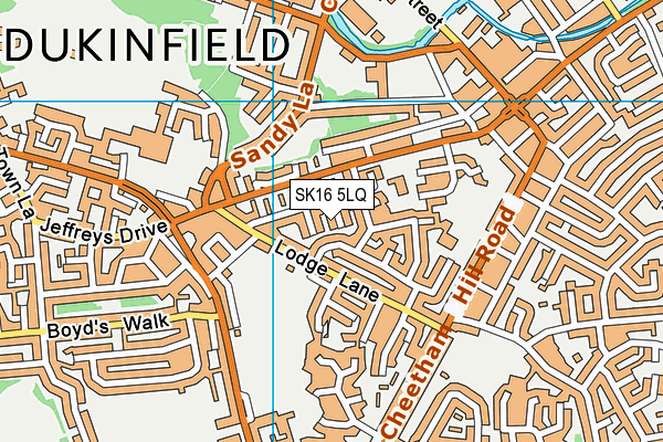 SK16 5LQ map - OS VectorMap District (Ordnance Survey)