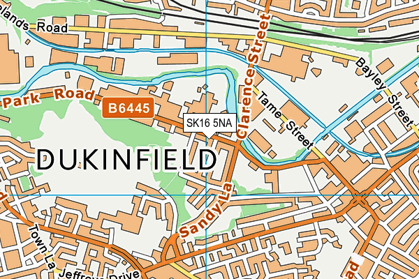SK16 5NA map - OS VectorMap District (Ordnance Survey)