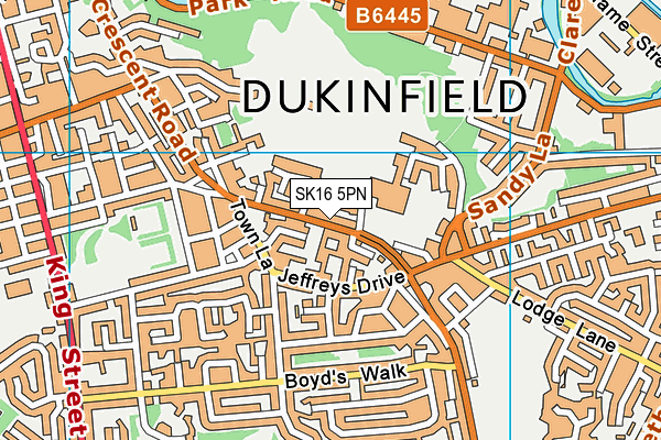 SK16 5PN map - OS VectorMap District (Ordnance Survey)