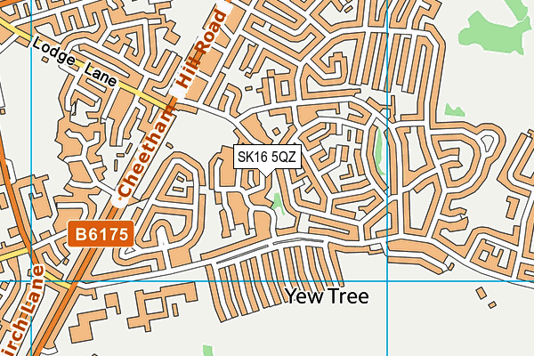 SK16 5QZ map - OS VectorMap District (Ordnance Survey)