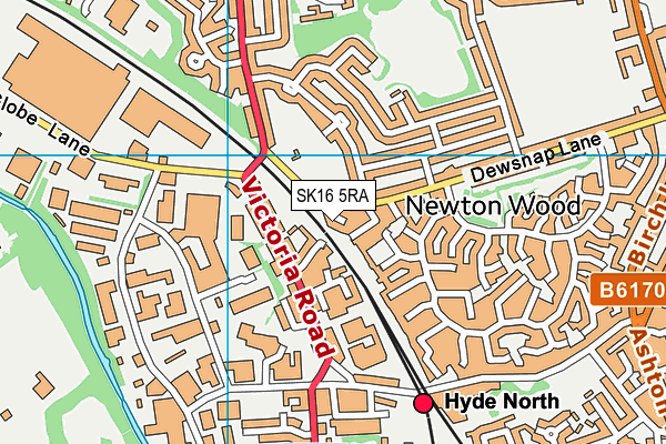 SK16 5RA map - OS VectorMap District (Ordnance Survey)
