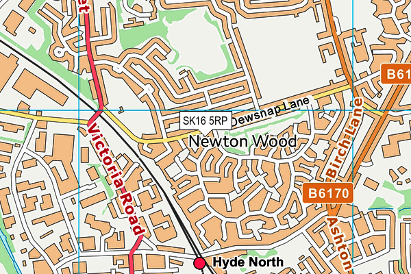 SK16 5RP map - OS VectorMap District (Ordnance Survey)
