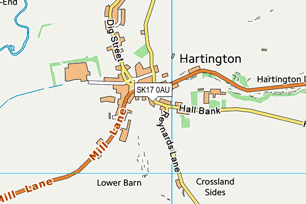 SK17 0AU map - OS VectorMap District (Ordnance Survey)