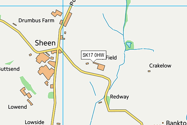 SK17 0HW map - OS VectorMap District (Ordnance Survey) SK17 0HW map - OS VectorMap District (Ordnance Survey)