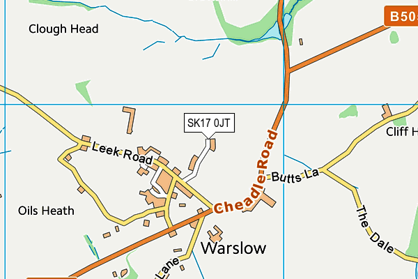 SK17 0JT map - OS VectorMap District (Ordnance Survey) SK17 0JT map - OS VectorMap District (Ordnance Survey)