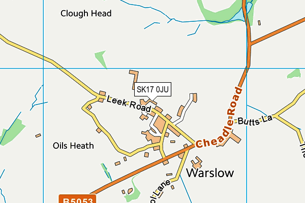 SK17 0JU map - OS VectorMap District (Ordnance Survey)