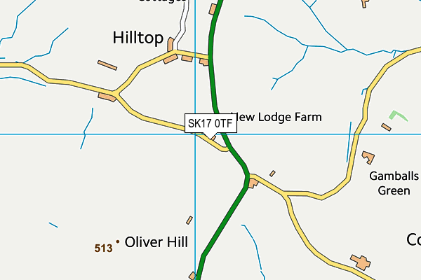SK17 0TF map - OS VectorMap District (Ordnance Survey)