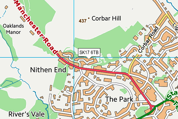 SK17 6TB map - OS VectorMap District (Ordnance Survey)