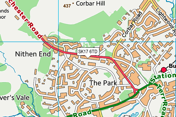 SK17 6TD map - OS VectorMap District (Ordnance Survey)