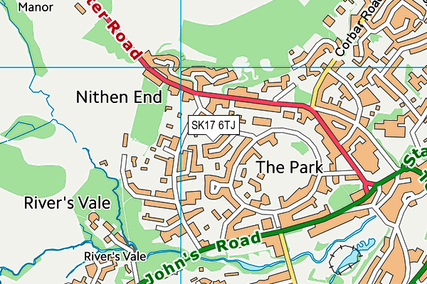 SK17 6TJ map - OS VectorMap District (Ordnance Survey)