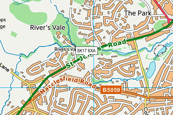 SK17 6XA map - OS VectorMap District (Ordnance Survey)