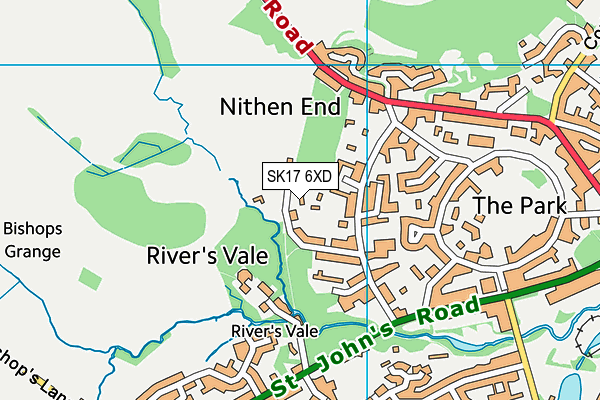 SK17 6XD map - OS VectorMap District (Ordnance Survey)