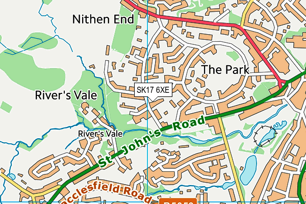 SK17 6XE map - OS VectorMap District (Ordnance Survey)