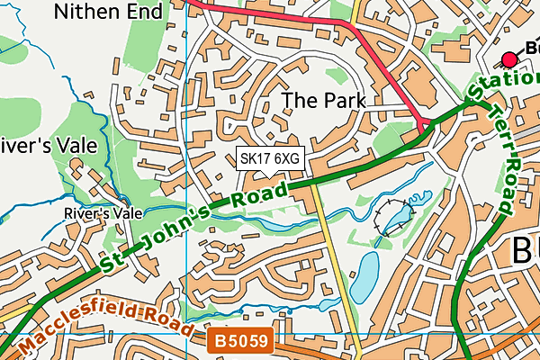 SK17 6XG map - OS VectorMap District (Ordnance Survey)