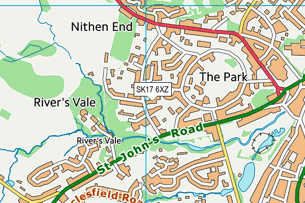 SK17 6XZ map - OS VectorMap District (Ordnance Survey)