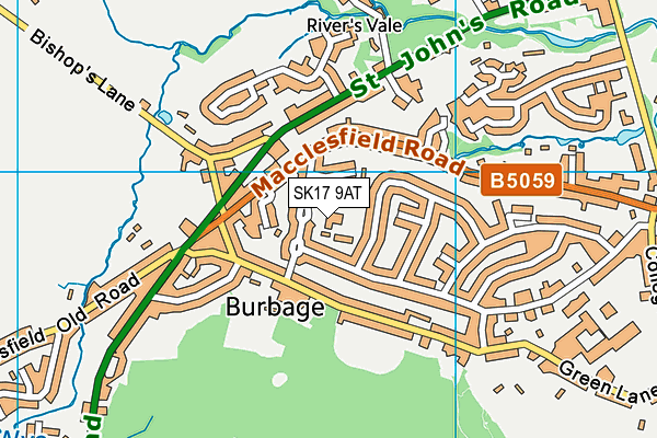 SK17 9AT map - OS VectorMap District (Ordnance Survey)