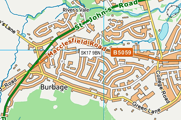 SK17 9BN map - OS VectorMap District (Ordnance Survey)