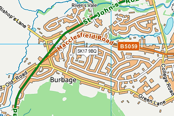 SK17 9BQ map - OS VectorMap District (Ordnance Survey)
