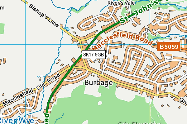 SK17 9GB map - OS VectorMap District (Ordnance Survey)
