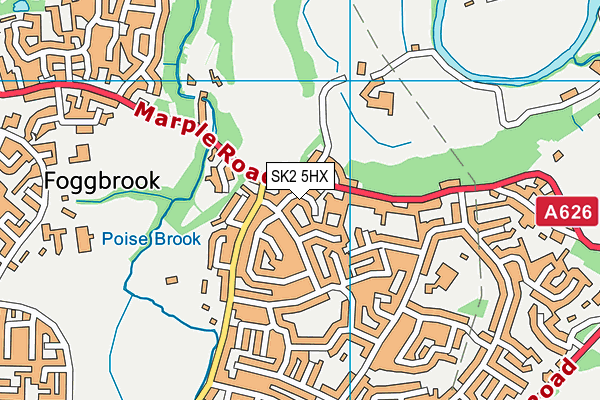 SK2 5HX map - OS VectorMap District (Ordnance Survey) SK2 5HX map - OS VectorMap District (Ordnance Survey)