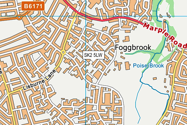SK2 5LW map - OS VectorMap District (Ordnance Survey)