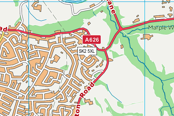 SK2 5XL map - OS VectorMap District (Ordnance Survey)