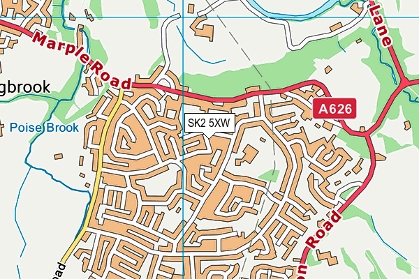 SK2 5XW map - OS VectorMap District (Ordnance Survey) SK2 5XW map - OS VectorMap District (Ordnance Survey)
