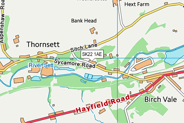 SK22 1AE map - OS VectorMap District (Ordnance Survey)