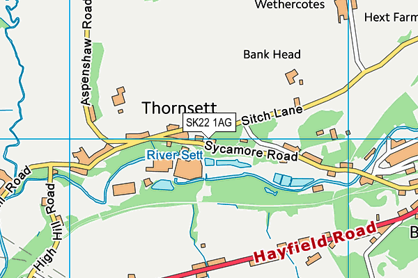 SK22 1AG map - OS VectorMap District (Ordnance Survey)