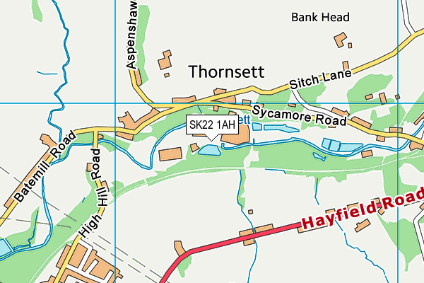 SK22 1AH map - OS VectorMap District (Ordnance Survey)