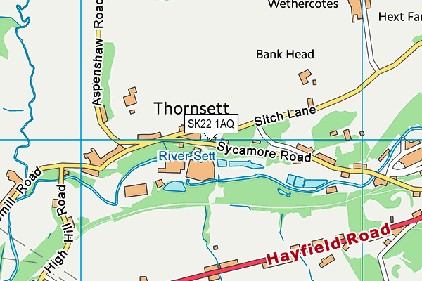 SK22 1AQ map - OS VectorMap District (Ordnance Survey)