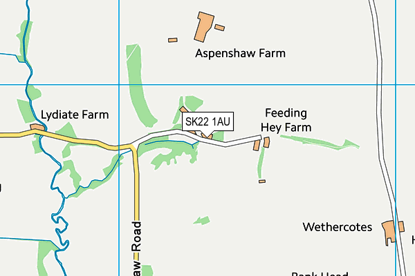 SK22 1AU map - OS VectorMap District (Ordnance Survey)