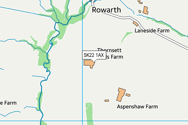 SK22 1AX map - OS VectorMap District (Ordnance Survey)