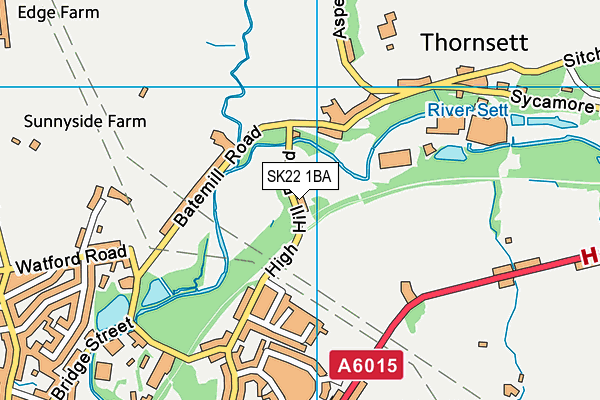 SK22 1BA map - OS VectorMap District (Ordnance Survey)