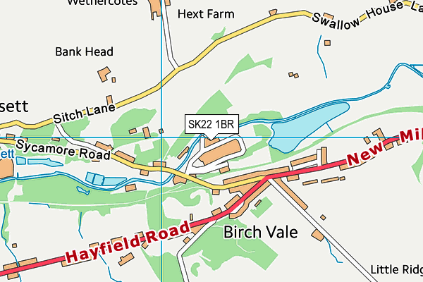 SK22 1BR map - OS VectorMap District (Ordnance Survey)