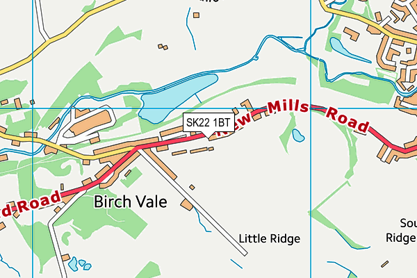 SK22 1BT map - OS VectorMap District (Ordnance Survey)