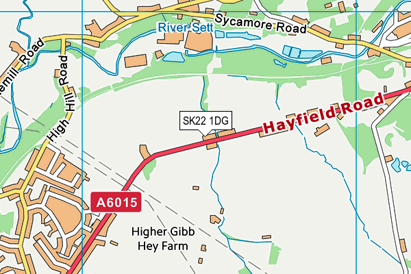 SK22 1DG map - OS VectorMap District (Ordnance Survey)