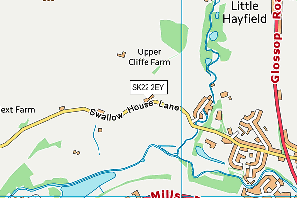SK22 2EY map - OS VectorMap District (Ordnance Survey)