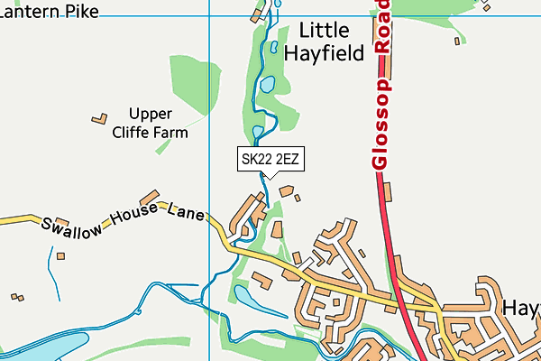 SK22 2EZ map - OS VectorMap District (Ordnance Survey)
